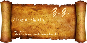 Zieger Gyula névjegykártya